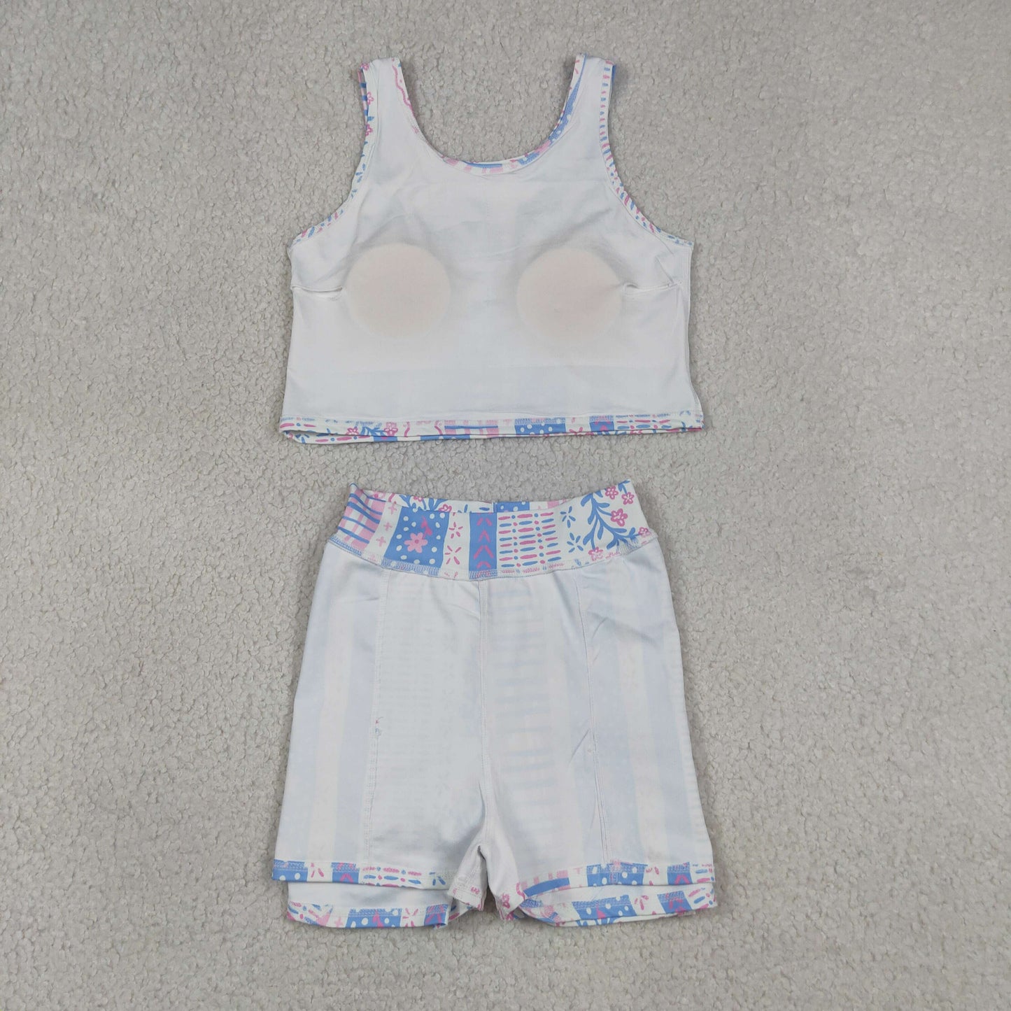 vertical stripe floral athletic skort outfit girls clothes