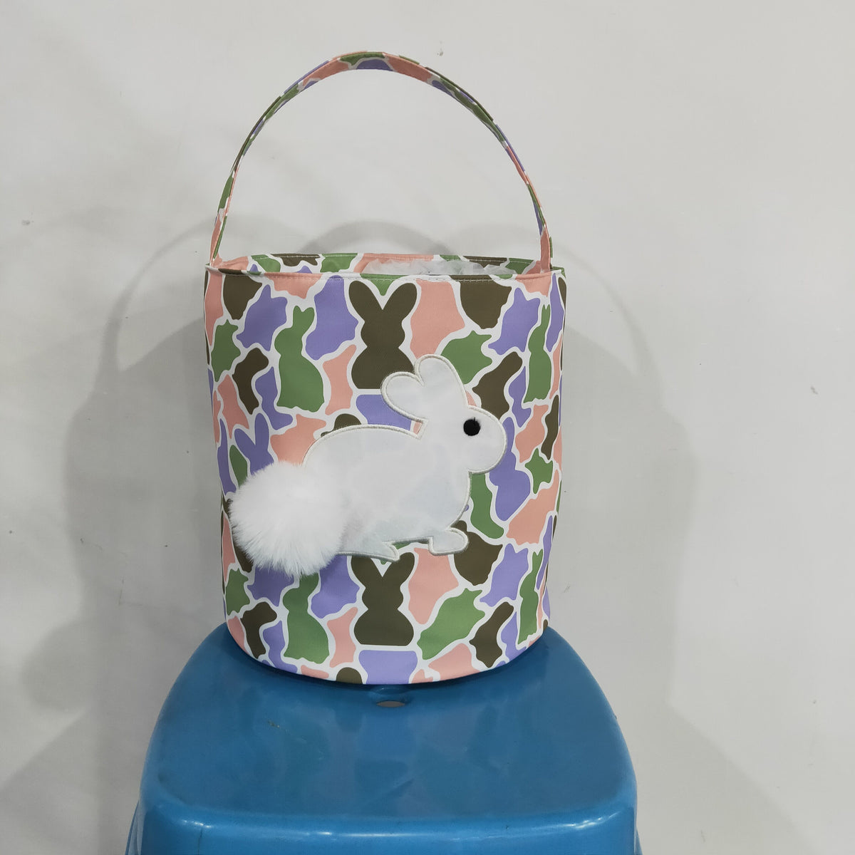 camo bunny pattern easter baseket bag