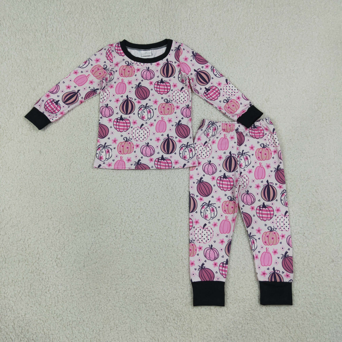 pink pumpkin girl two pieces pajamas