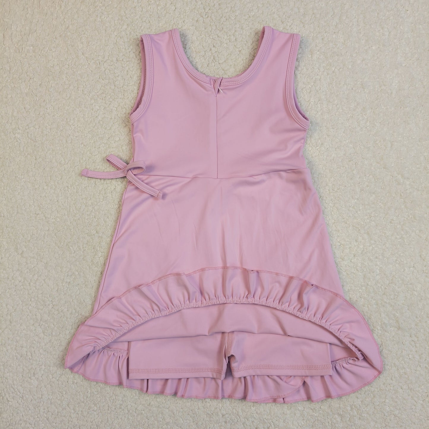 solid lavender ruffle athletic dress