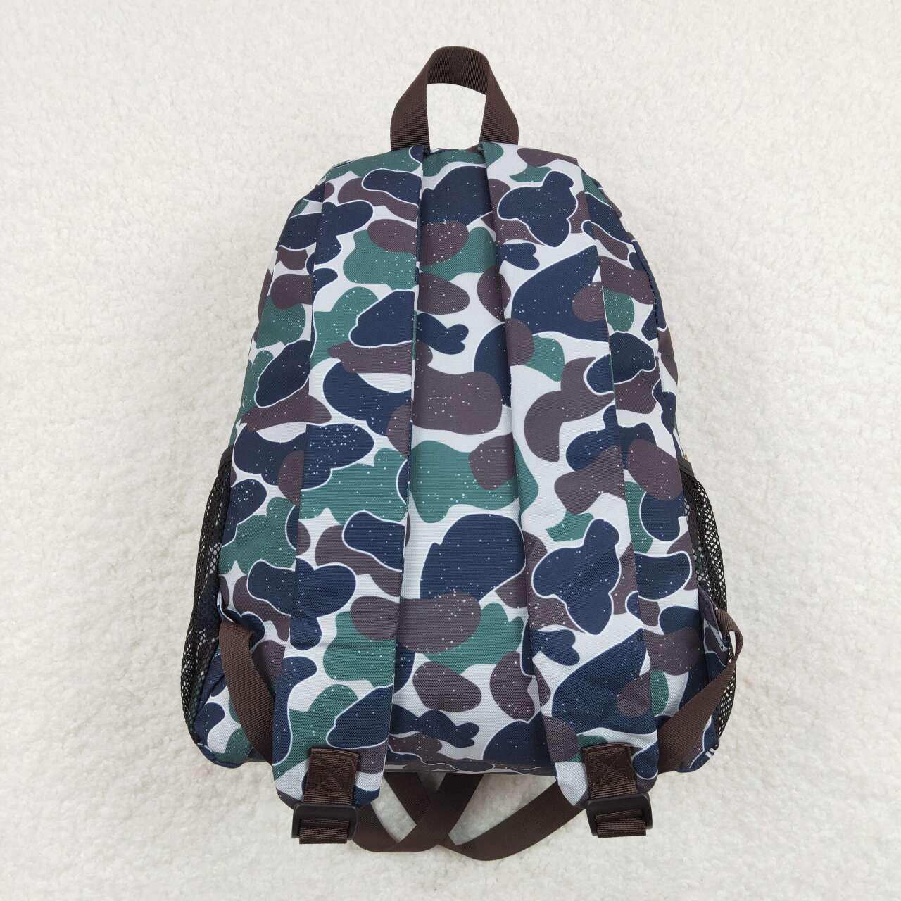BA0162 Casual brown green camouflage beige backpack