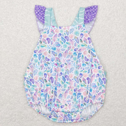 SR0735 Starfish shell wavy line lace vest jumpsuit