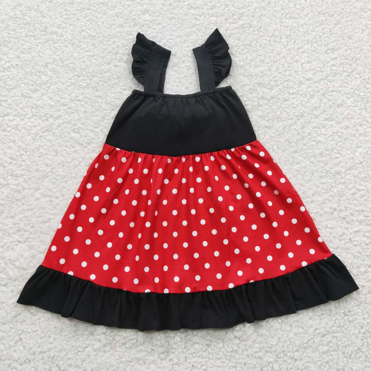 GSD0344 Red Black Bow Flying Sleeve Dress