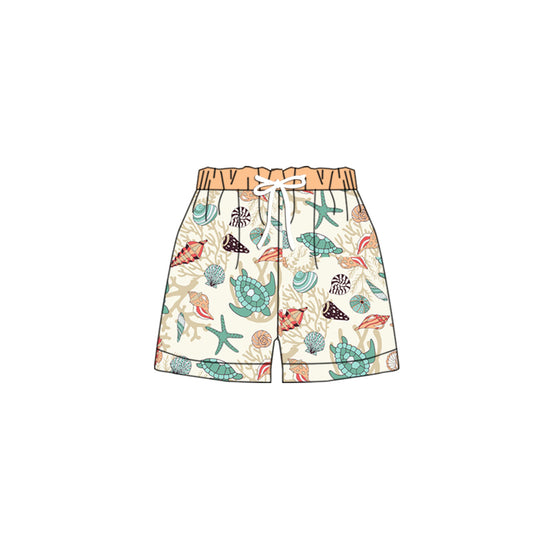 preorder S0363 Conch sea turtle beige swimming trunks