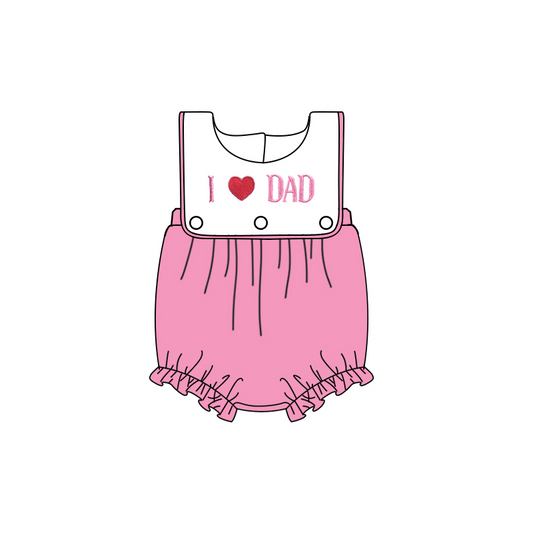 preorder SR1433 I love dad lettering pink vest jumpsuit