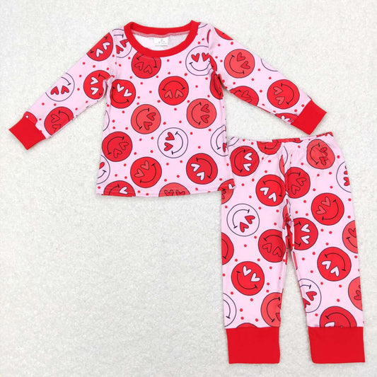 kids valentine's day heart smile face pajama