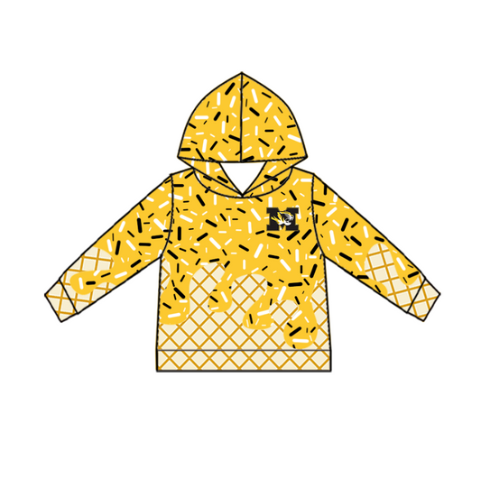 Custom Baby Kids Tigers Team Zip Hooded Pullovers Tops D 827