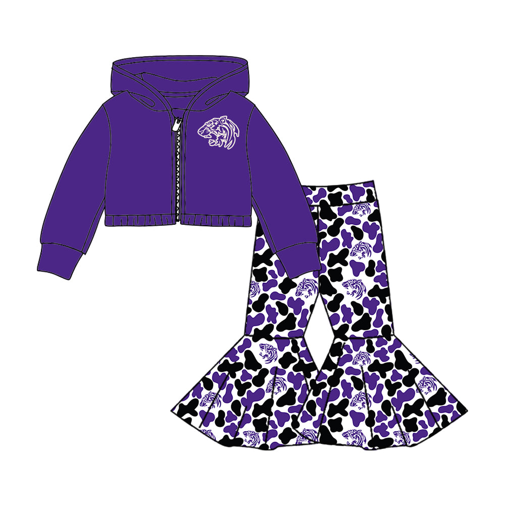 Custom  baby girls Tigers team set    MOQ3  D 8.5