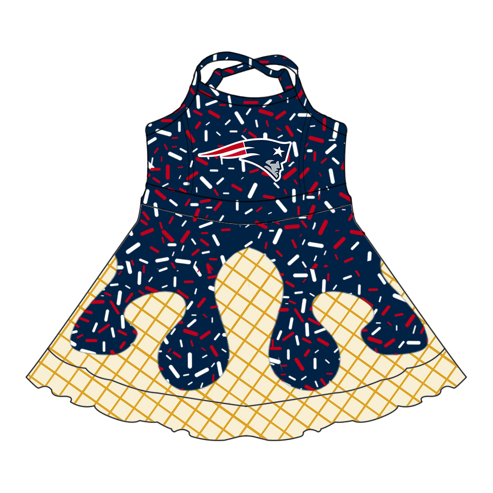 Custom Baby Girls  PATRIOTS team dress   D 6.12