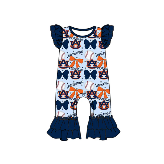 Custom Baby Girls Arkansas Short Romper  D 7.3