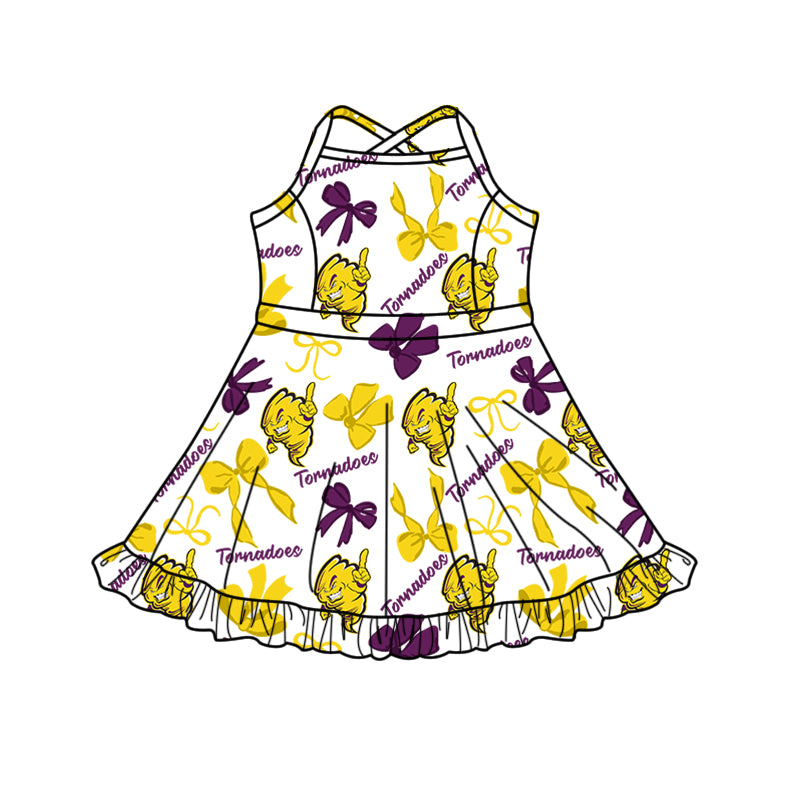 Custom Baby Girls Tornadoes team dress  D 818