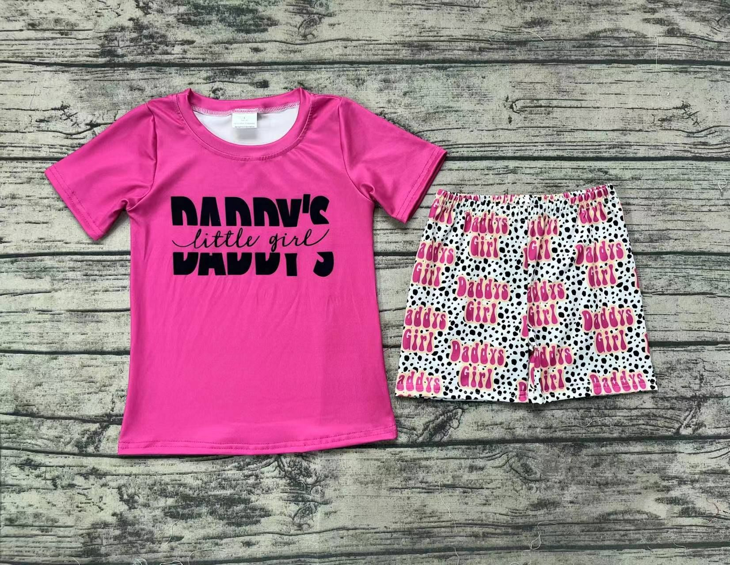 Match Baby Girls Mini Rose Red Short-sleeved Black And White Plaid Shorts Suit D 5.26