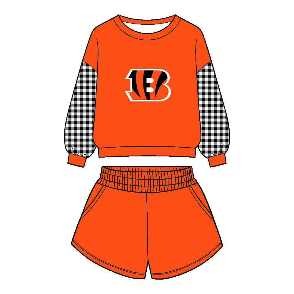 Custom order moq 5 orange tiger B team kids clothes