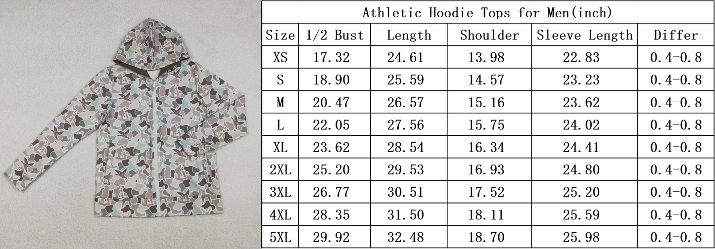 adult camo hunting full zip jacket