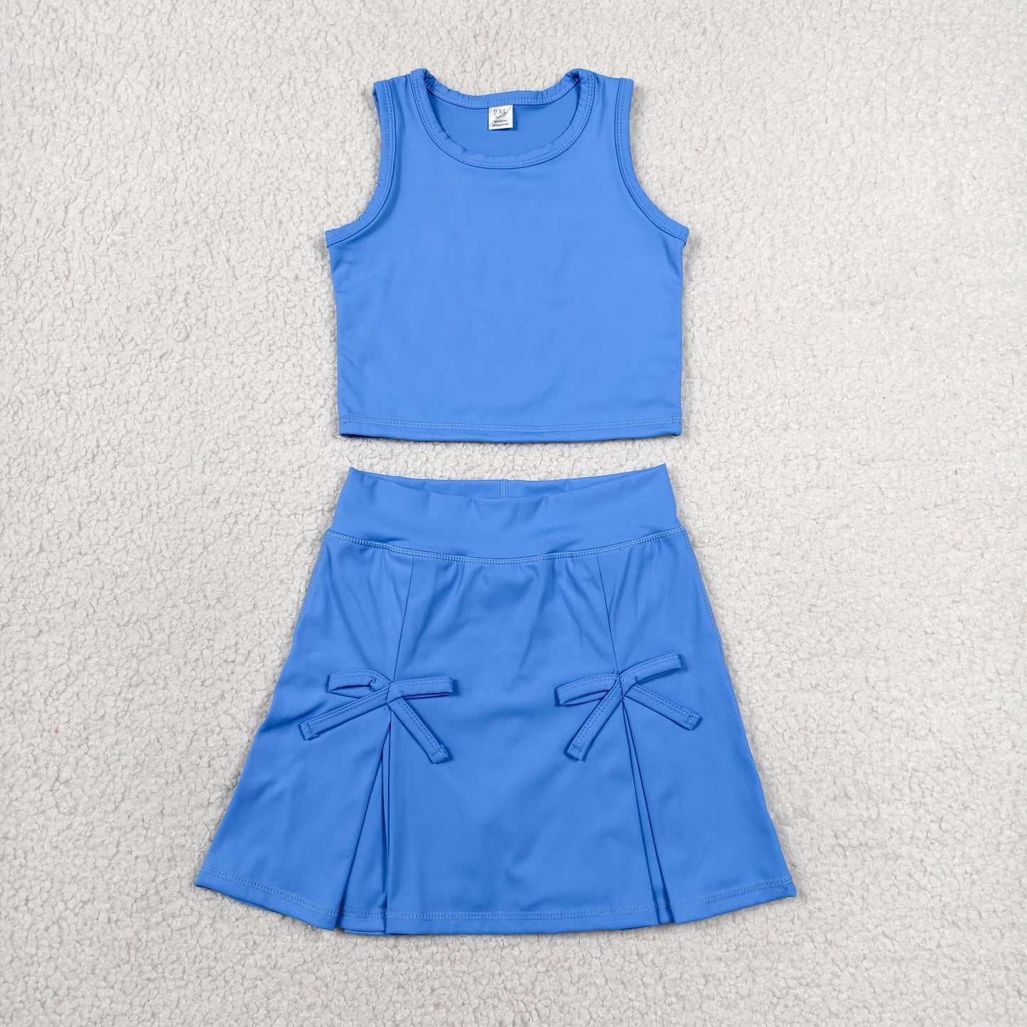 solid royal blue athletic skort outfit girls clothes