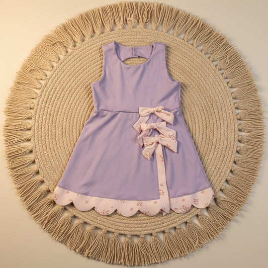 purple sleeveless athletic scallop dress