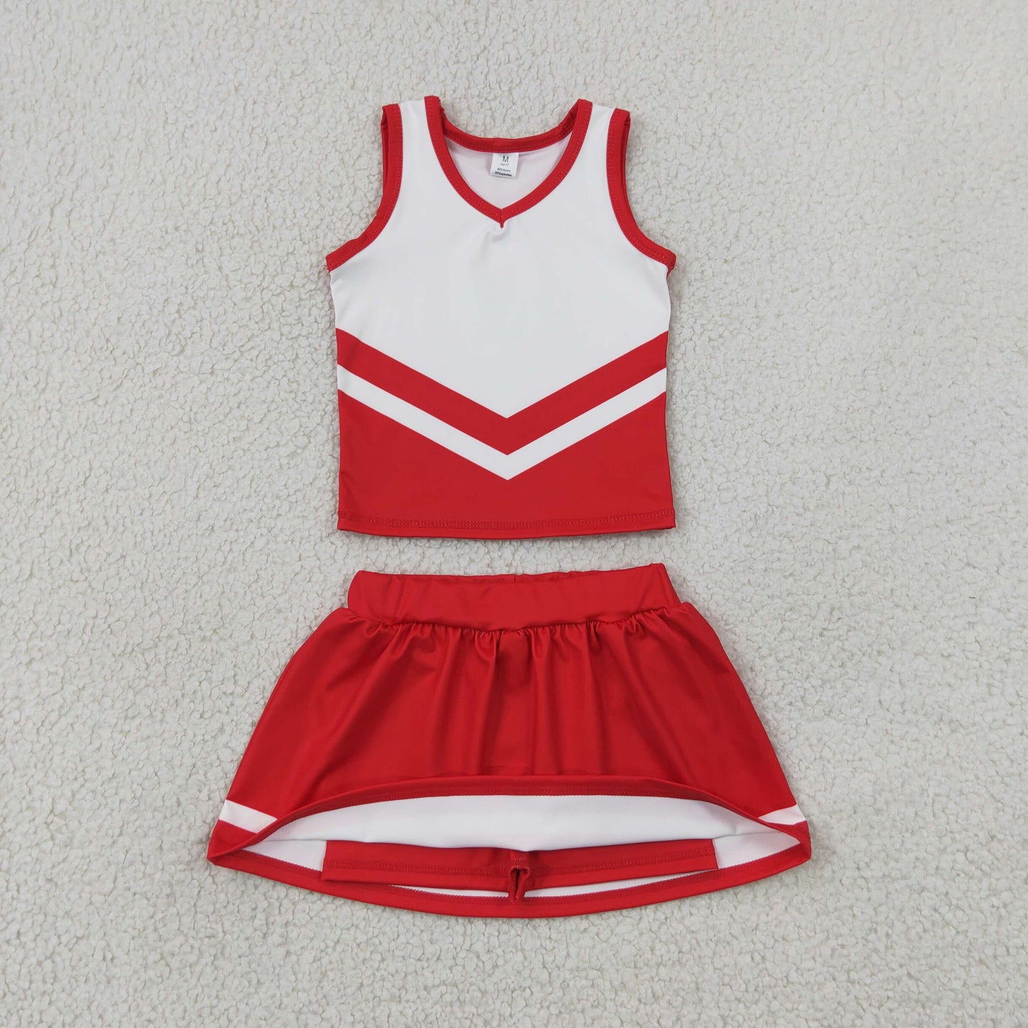 red white cheerleader athletic skort outfit girls clothes