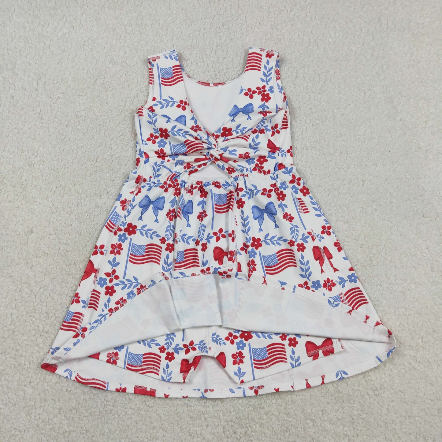 red white blue coquette and flag athletic active skort dress