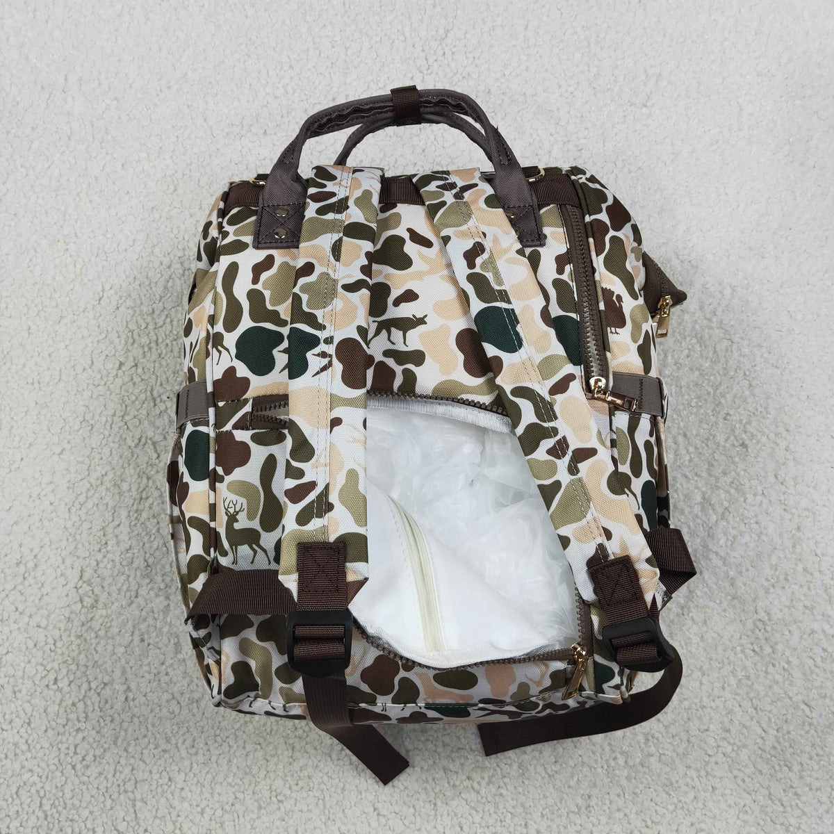 camo diaper backpack for children