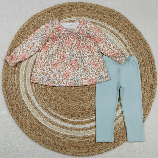 GLP1195 long sleeve wild flower tunic legging outfit girl clothing