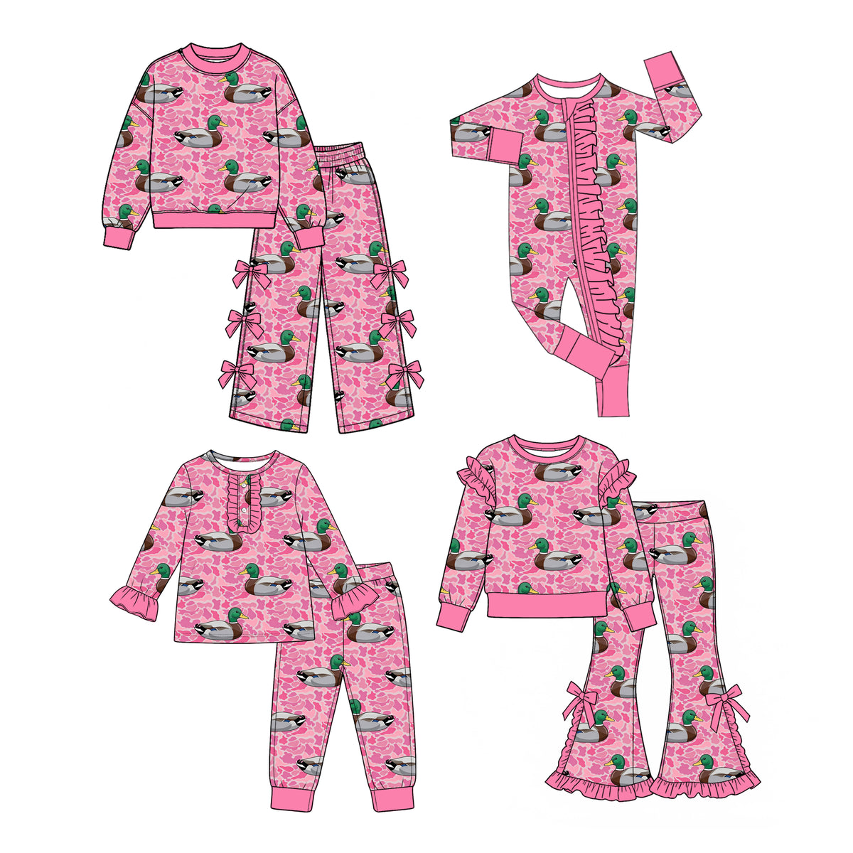 Pre order pink camo duck sibling girl clothing