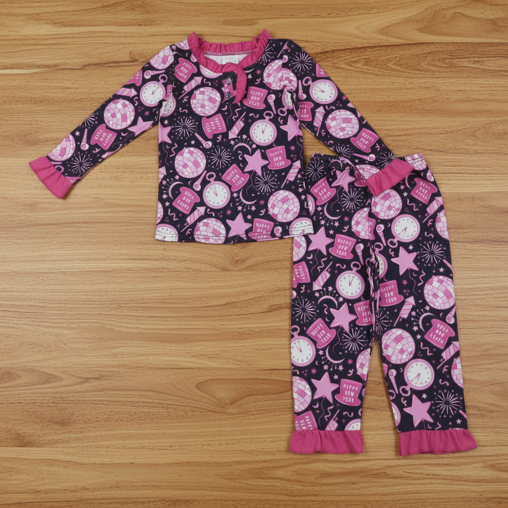 happy new year girl two pieces pajamas