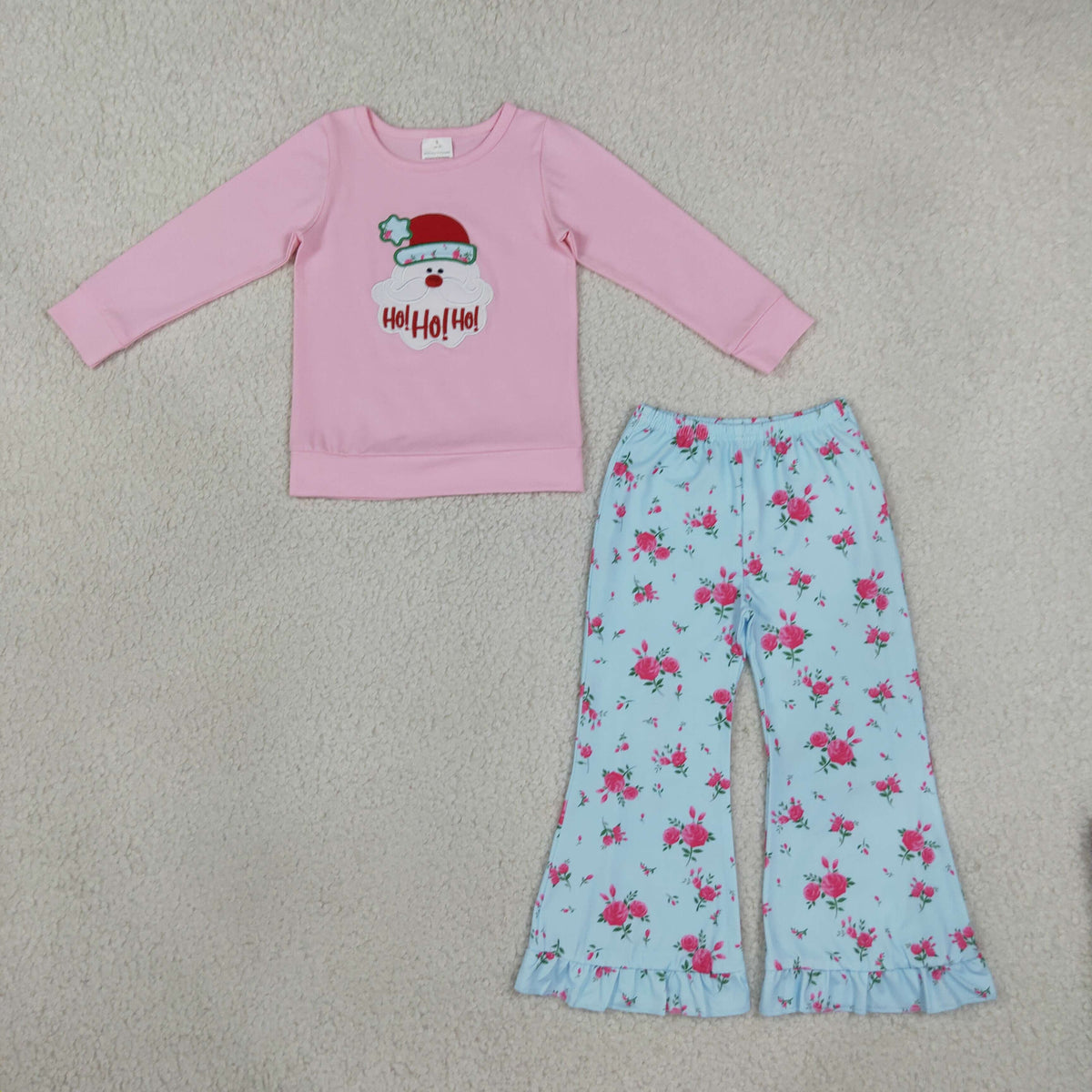 hohoho santa embroidery Christmas girl outfit