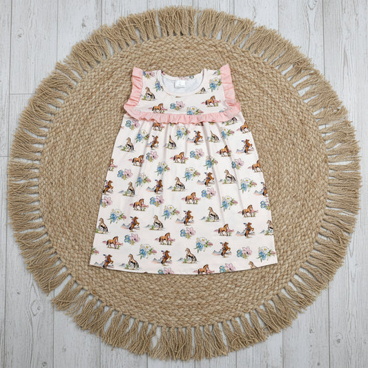 sleeveless rodeo floral dress summer kids dresses