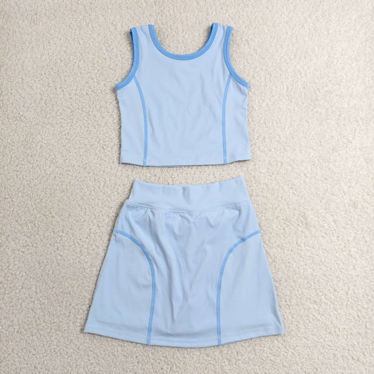 blue athletic skort tank outfit girls clothes