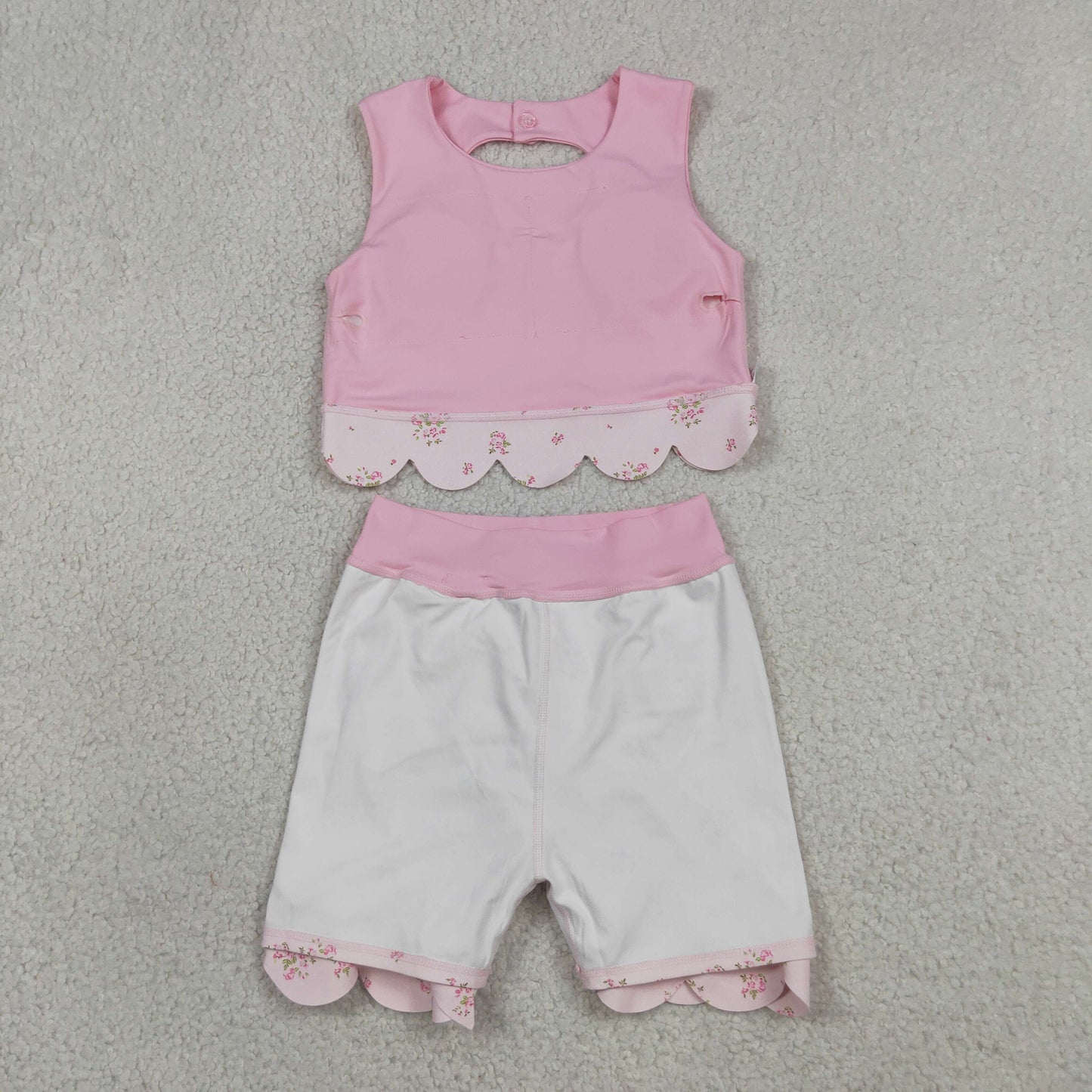 pink bows scallop athletic skort outfit girls clothes