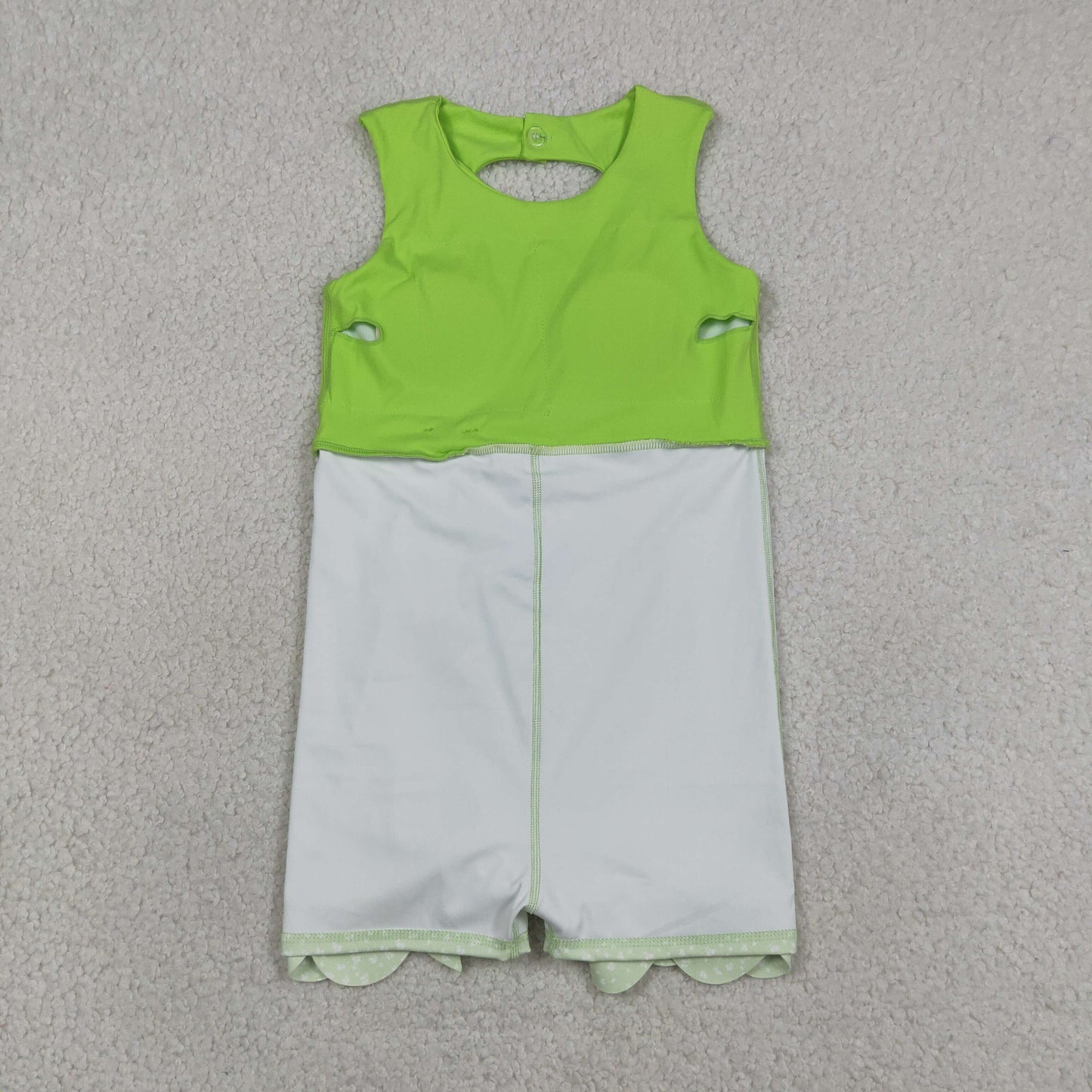 green sleeveless athletic scallop dress