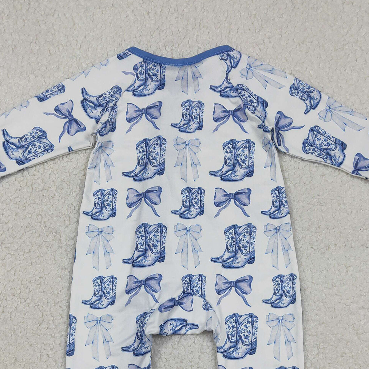 Baby Girls Western Bows Boots Convertible Rompers Two-Way Zipper Rompers for Infants