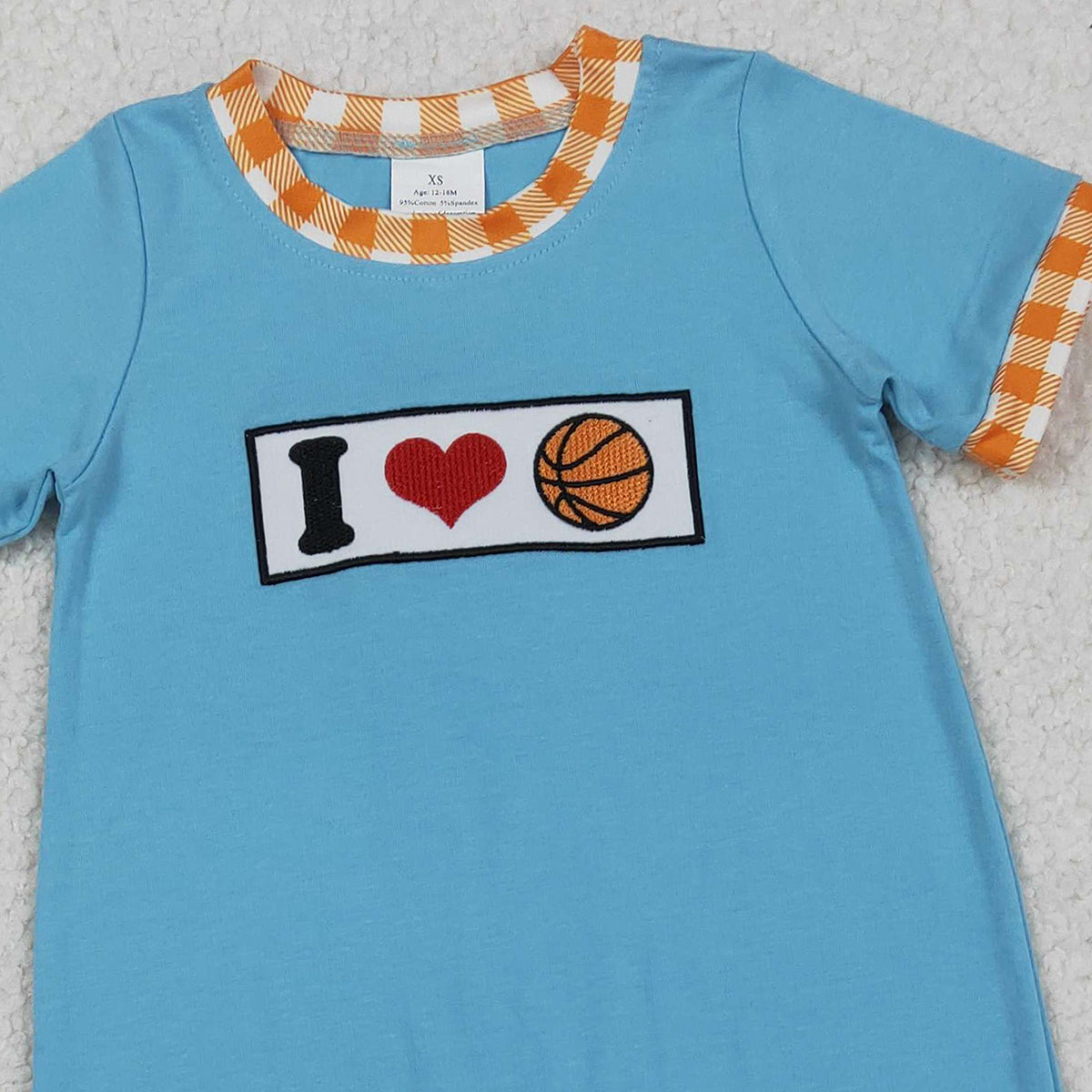 Embroidery 'I Love Basketballs' Baby Boys Team Footie Rompers Cute Embroidered Bodysuits for Newborns
