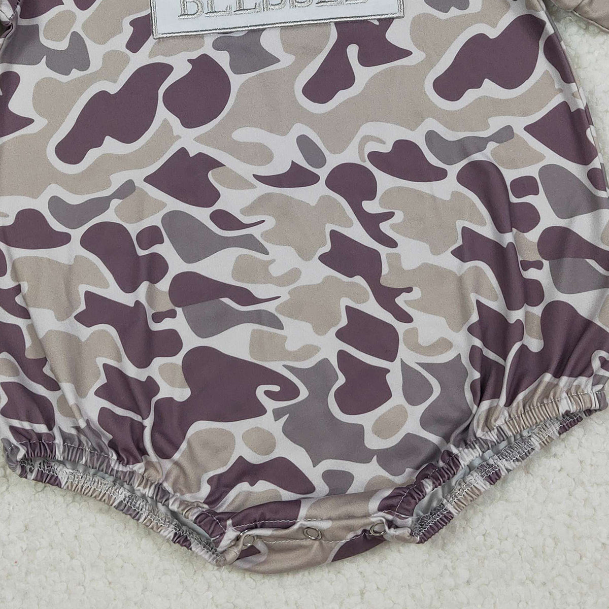 Embroidery 'Blessed' Baby Boys Southern Grey Camo Rompers Cute Baby Boy Outfit with Embroidery Detailing