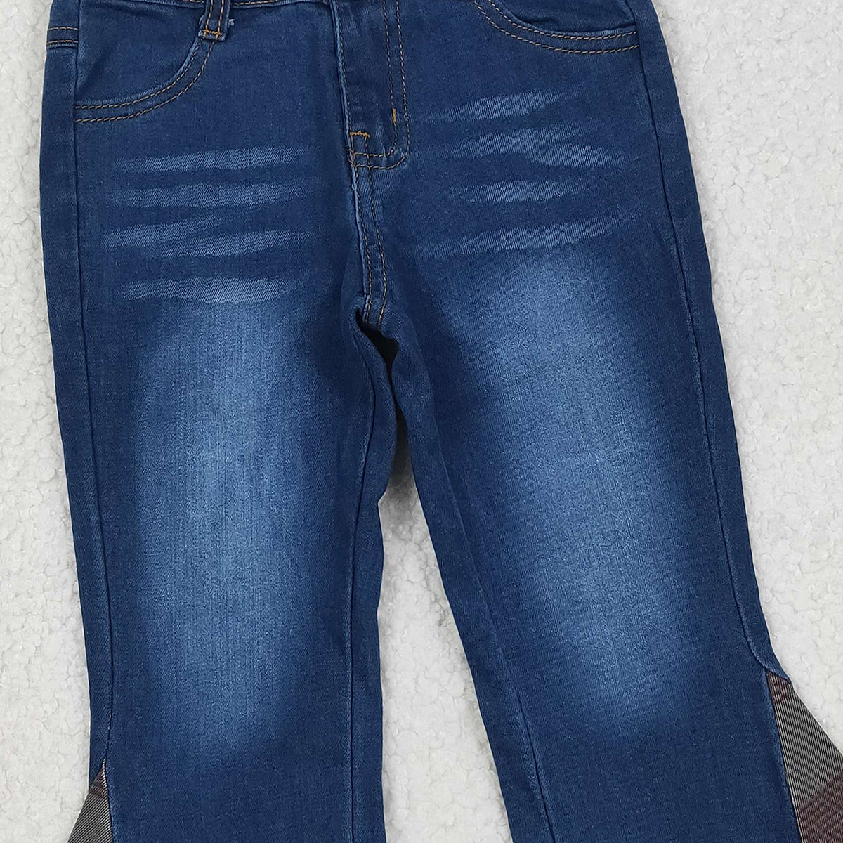 Baby Girls Western Aztec Print Bell Bottom Denim Pants Cute Baby Girl Jeans Casual High Waist Trousers for Infants