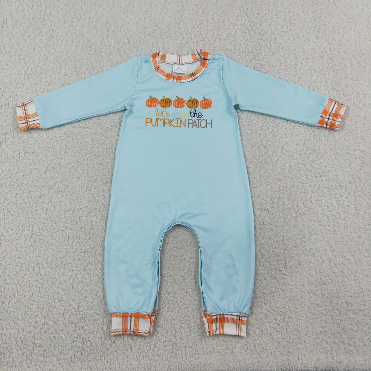 let's go to the pumpkin patch boy romper