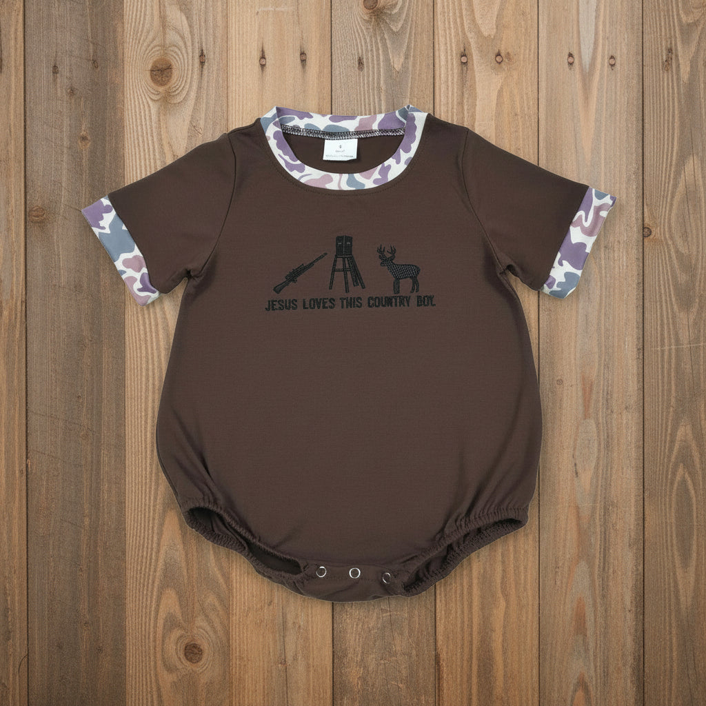 jesus loves this country boy embroidery bubble