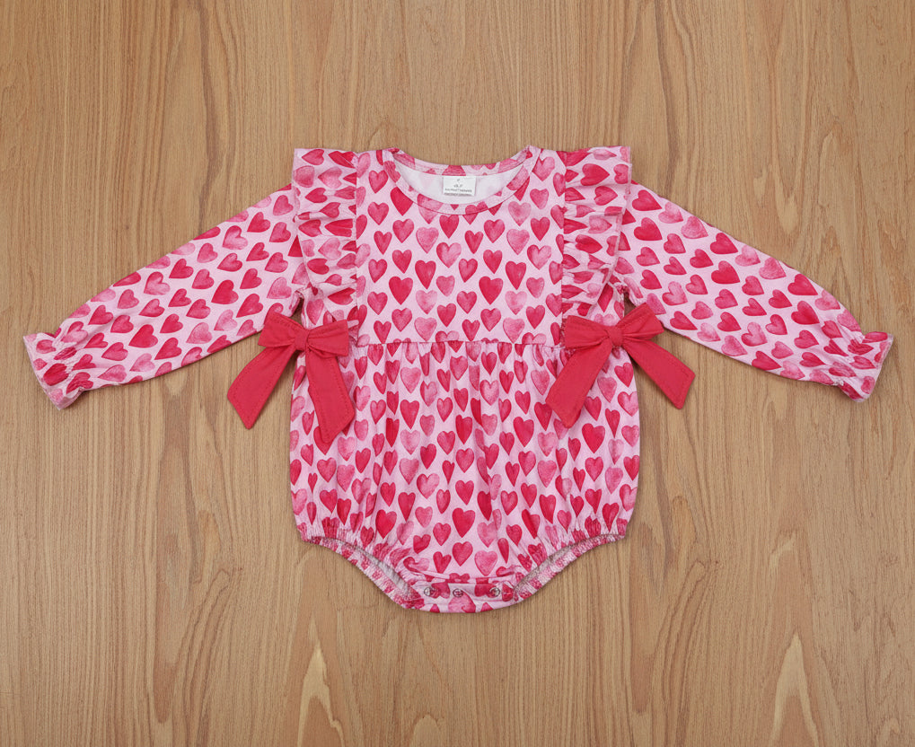 baby girl valentine romper in heart