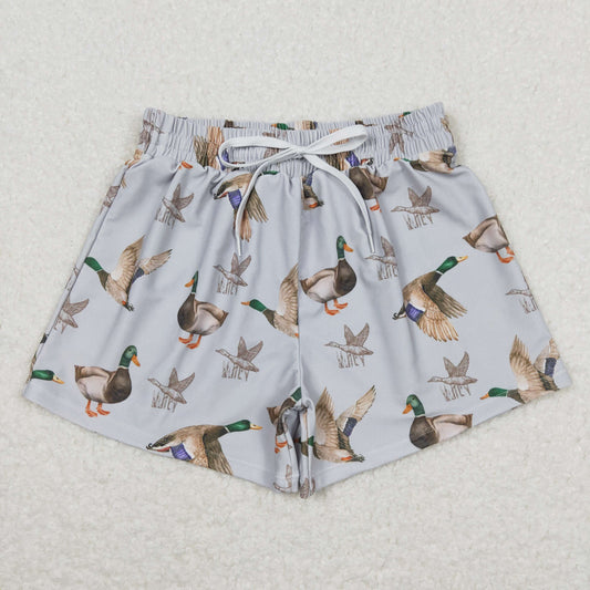 duck print boy swim suit trunks