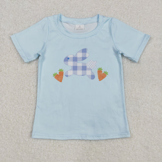 cute run bunny print blue tee easter clothing
