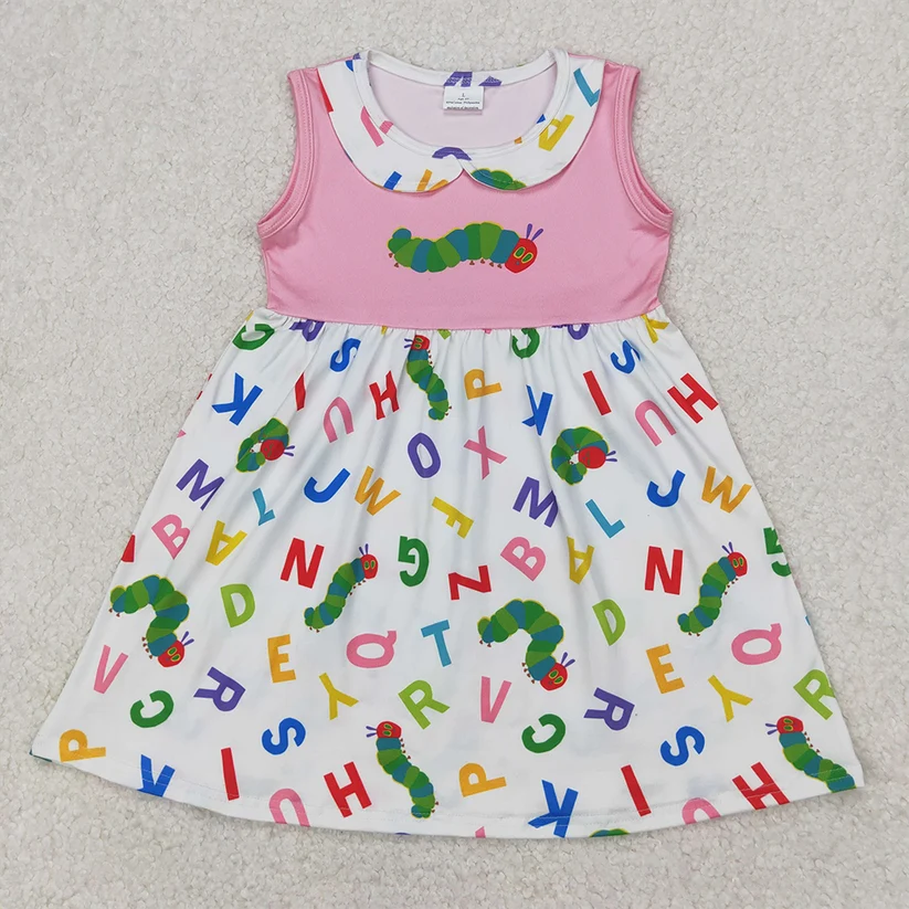 GSD2152  Baby Girls Caterpillar Pink Sleeveless Knee Length Dresses