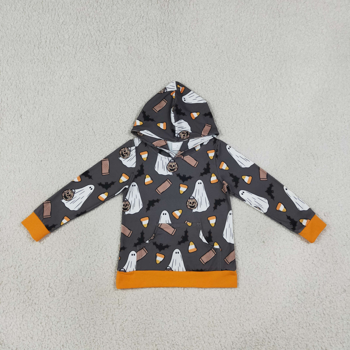 halloween candy ghost bat grey boy hoodie