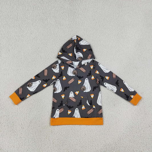 halloween candy ghost bat grey boy hoodie