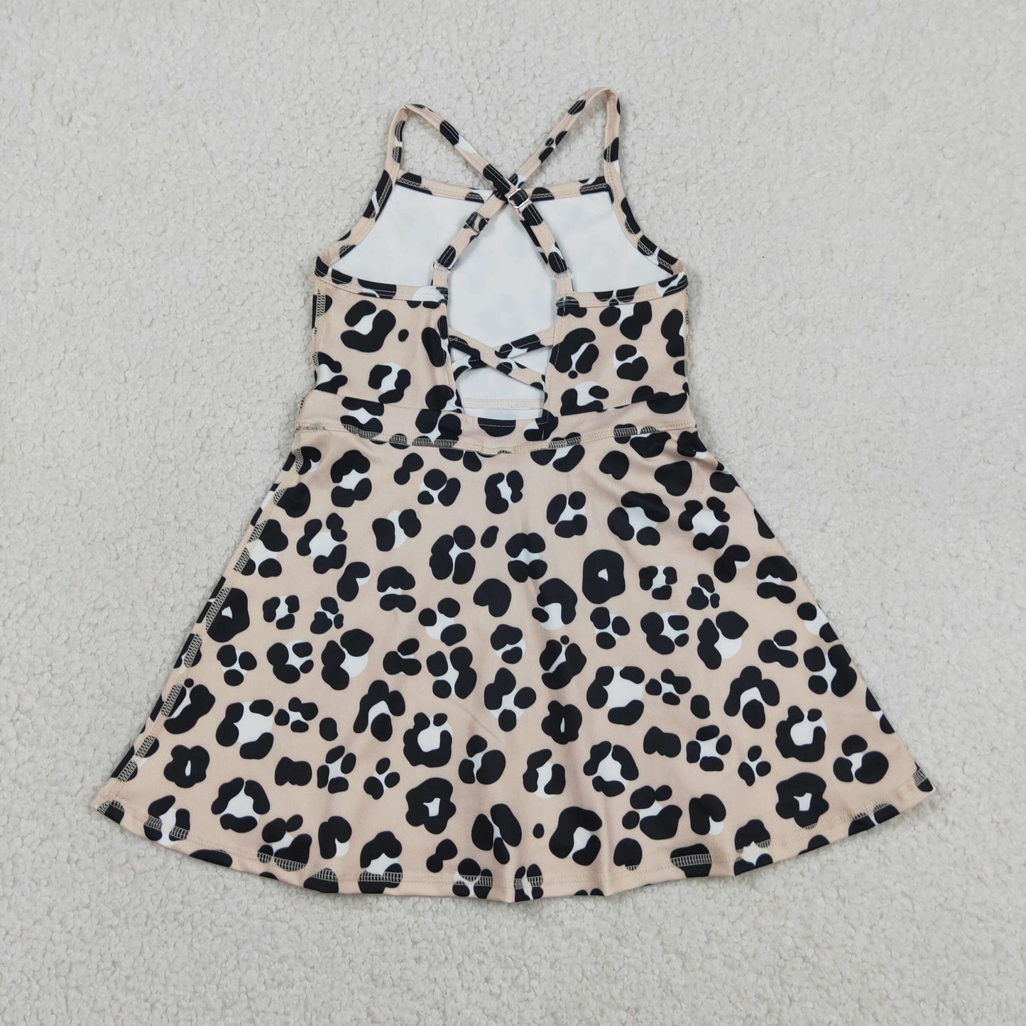 strap leopard athletic skort dress