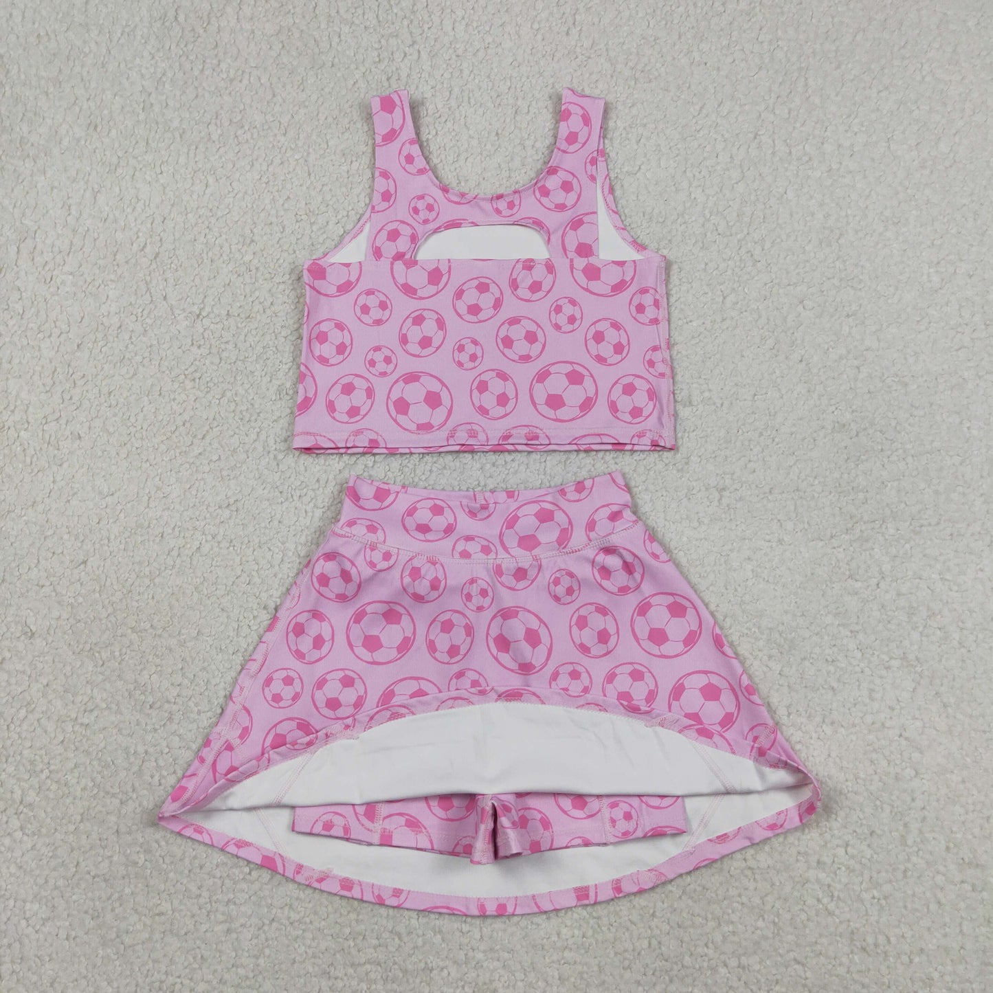 pink soccer athletic skort outfit toddler girls clothes