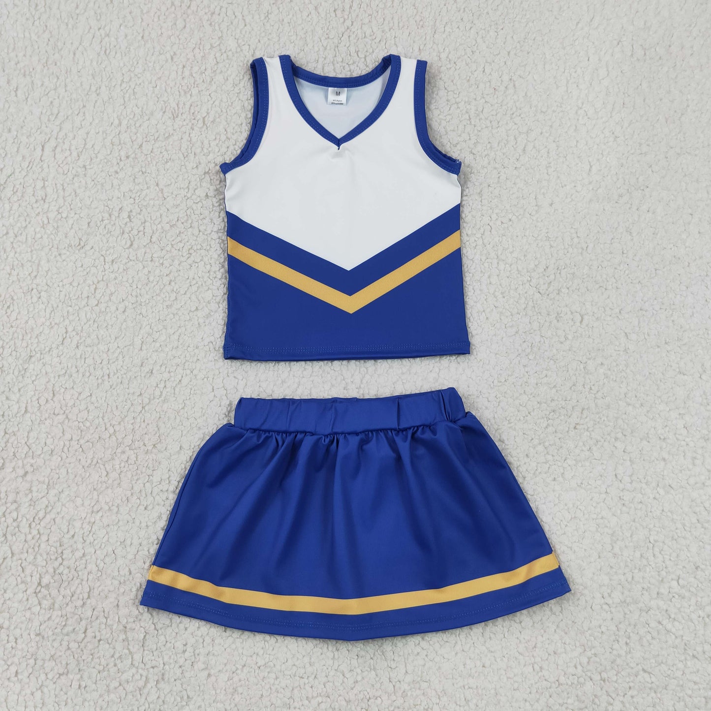 blue white cheerleader athletic skort outfit girls clothes