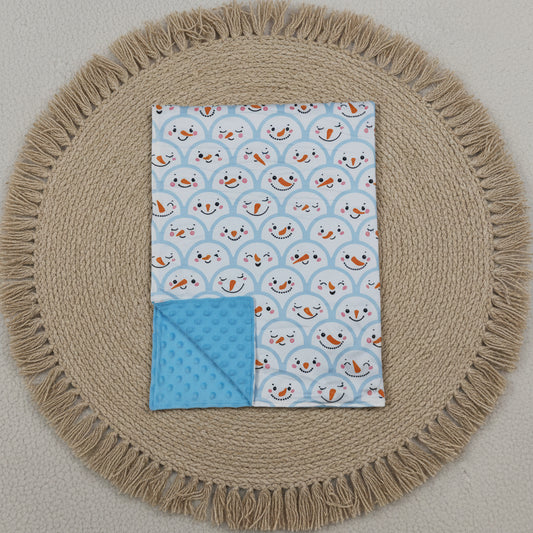 blue snowman blanket