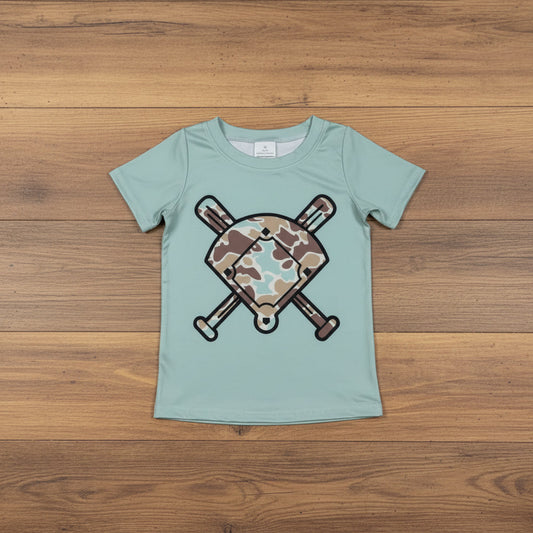 camo baseball tee t-shirt boy summer tops