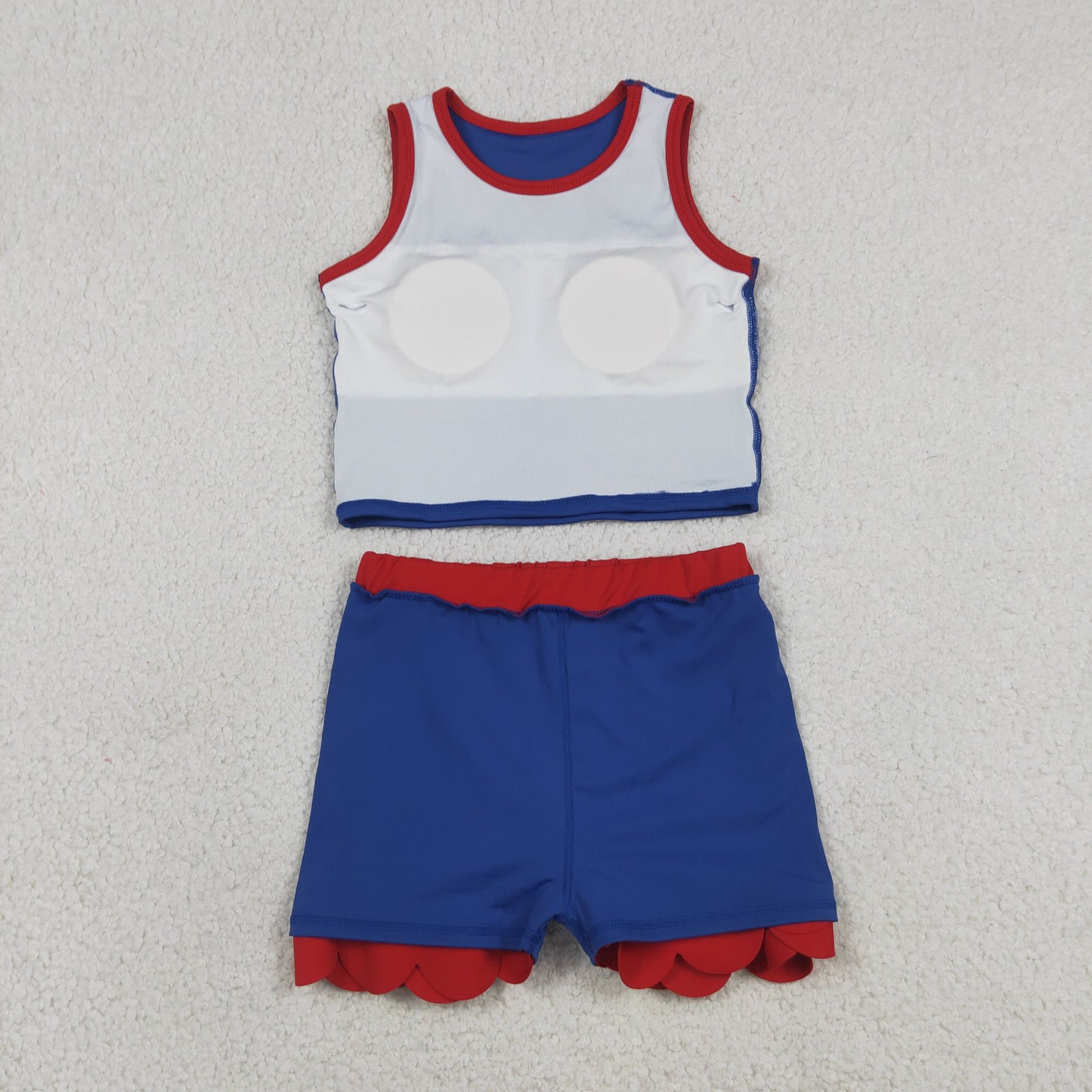solid royal blue scallop athletic skort outfit girls clothes