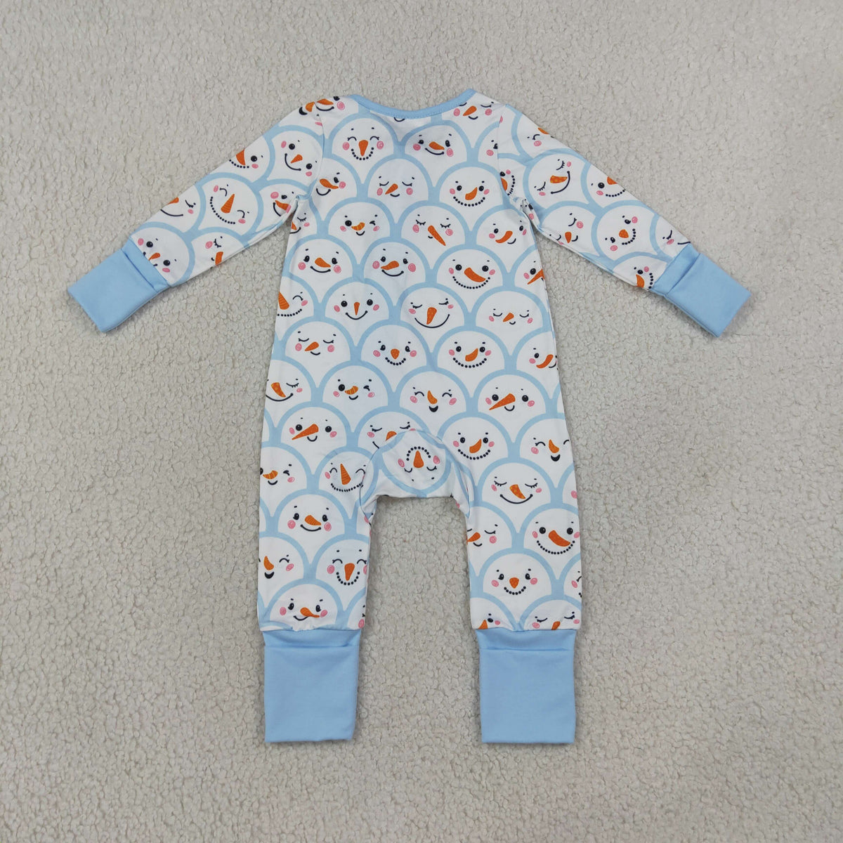 LR3166 blue snowman rainbow pj sleeper baby clothes